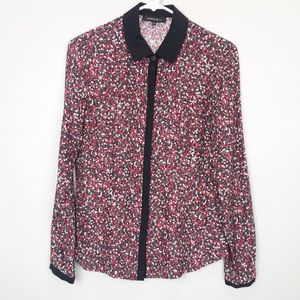 Lafayette 148 100% Silk Polka Dot Blouse